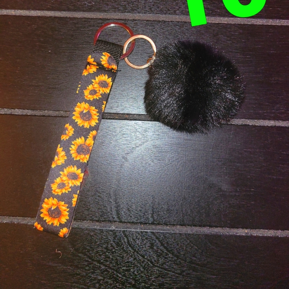 Sunflower keychain wristlet